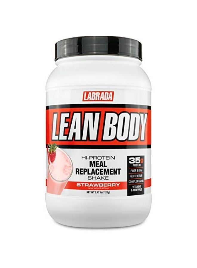LABRADA Lean Body Hi-Protein Meal Replacement Shake Strawberry 2.47 Pound - Image 1
