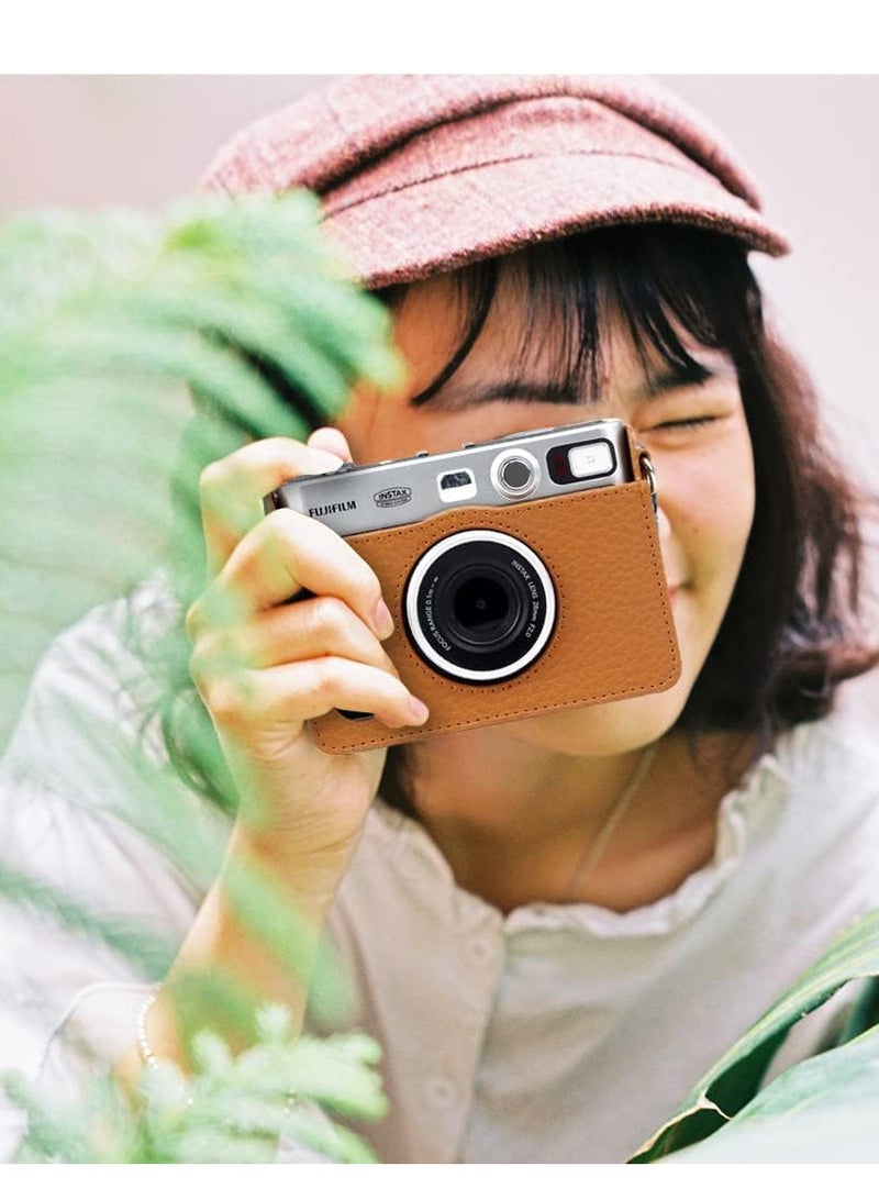 Mini Evo Case for Fujifilm Instax Mini Evo Instant Camera Retro Vintage Pu Leather with Adjustable shoulder Strap Carrying Bag Accessories,Retro Vintage(Brown)  - Image 3