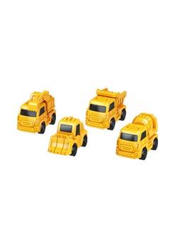 Generic Dinosaur Adventure Race Track Toy Set 4 yellow engineering vehicles 