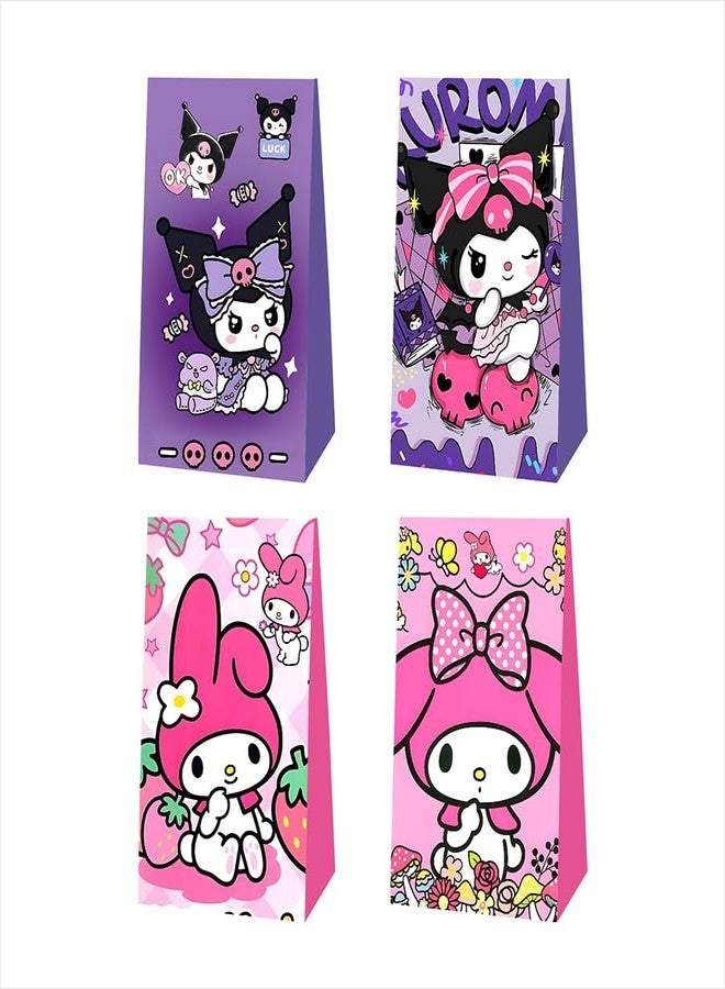 BNFUO 12pcs Kawaii and pink friends Party Favor Gift Bags Goodie Bags, Kawaii and Melody Party Supplies for Kids Birthday Decorations - Image 1