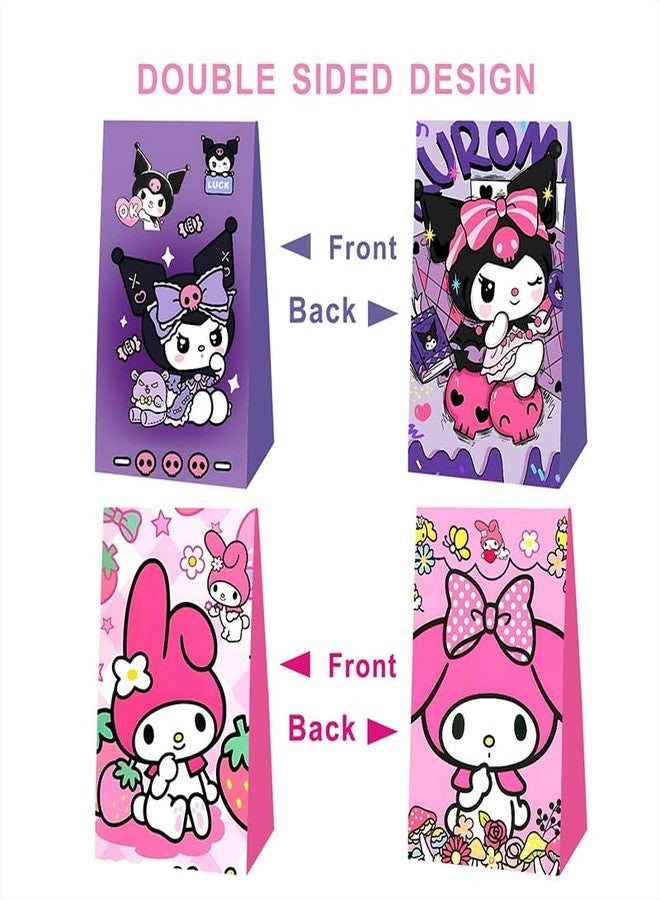 BNFUO 12pcs Kawaii and pink friends Party Favor Gift Bags Goodie Bags, Kawaii and Melody Party Supplies for Kids Birthday Decorations - Image 2