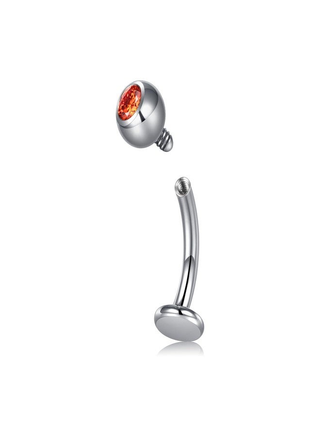 VCMART Floating Titanium Belly Button Ring G23 Titanium Internally Threaded Belly Button Piercing 14G Hypoallergenic Belly Rings for Women 10mm Belly Piercing Jewelry Red CZ - Image 1