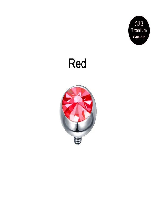 VCMART Floating Titanium Belly Button Ring G23 Titanium Internally Threaded Belly Button Piercing 14G Hypoallergenic Belly Rings for Women 10mm Belly Piercing Jewelry Red CZ - Image 4