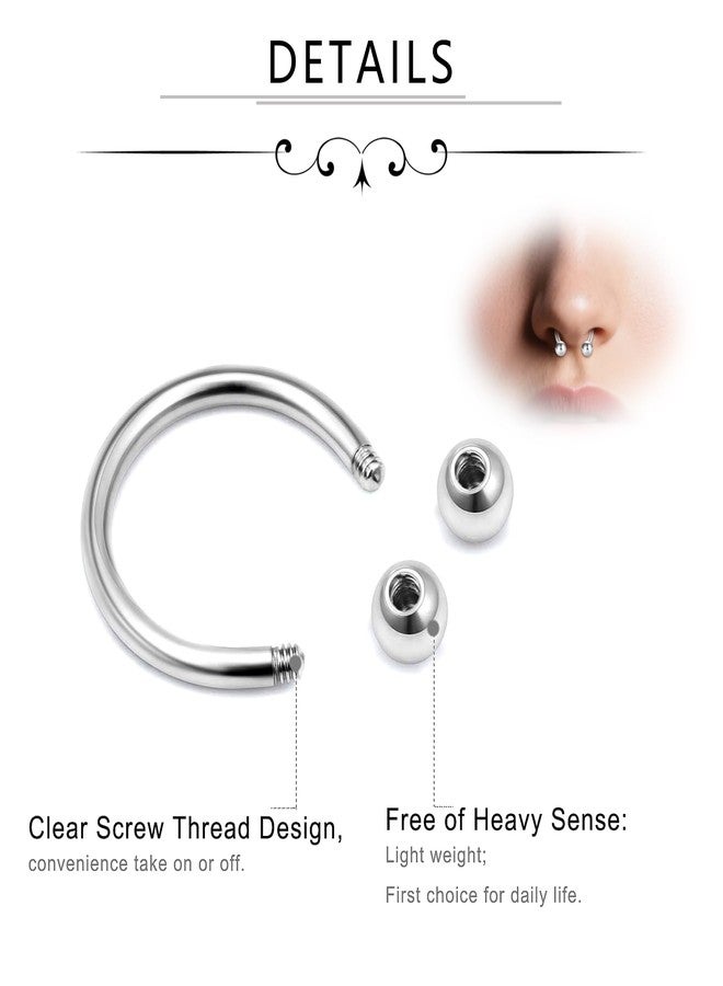 D.Bella 16G Lip Rings Labret Studs Horseshoe Septum Nose Ear Lip Hoop Piercing Tragus Cartilage Helix Daith Piercing Surgical Steel Body Piercing Jewelry for Women Men - Image 4