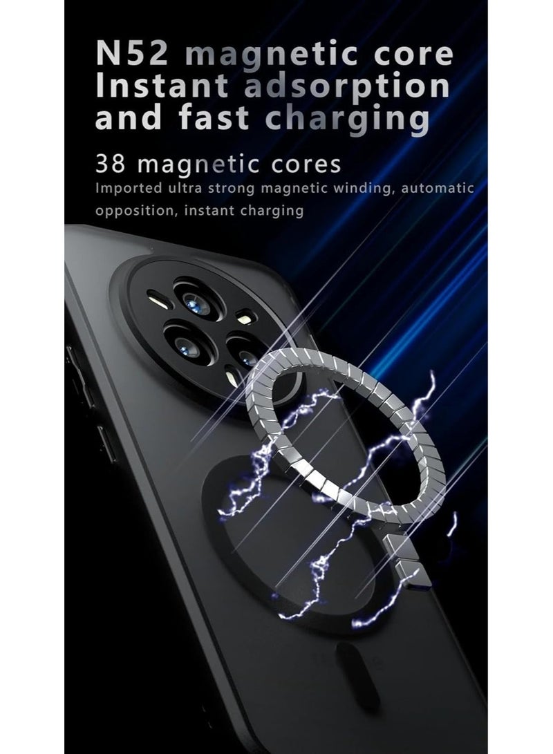Fankalo Magnetic Phone Case for Realme 14 Pro+/ Realme 14 Pro Plus 5G Frosted Translucent Back Protective Slim Phone Cover - Image 3