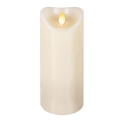 Ganz Home Décor LED Flameless Wax Pillar Candle Ivory with Built in Timer (3"x8") - Image 1