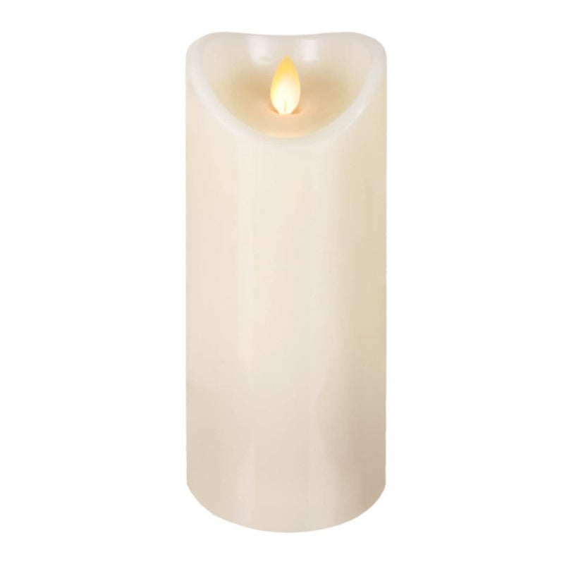 Ganz Home Décor LED Flameless Wax Pillar Candle Ivory with Built in Timer (3"x8") - Image 4