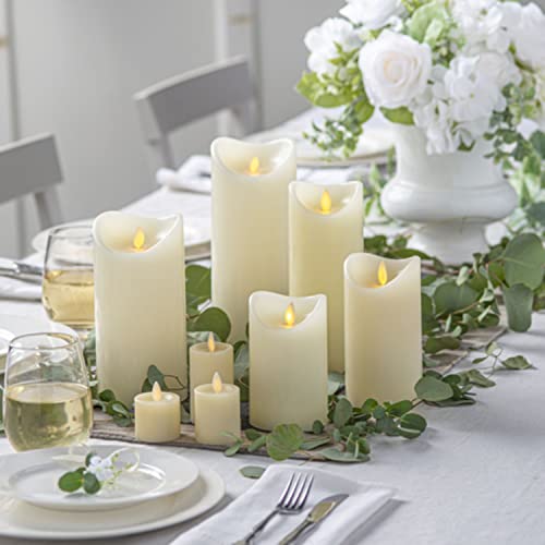 Ganz Home Décor LED Flameless Wax Pillar Candle Ivory with Built in Timer (3"x8") - Image 2