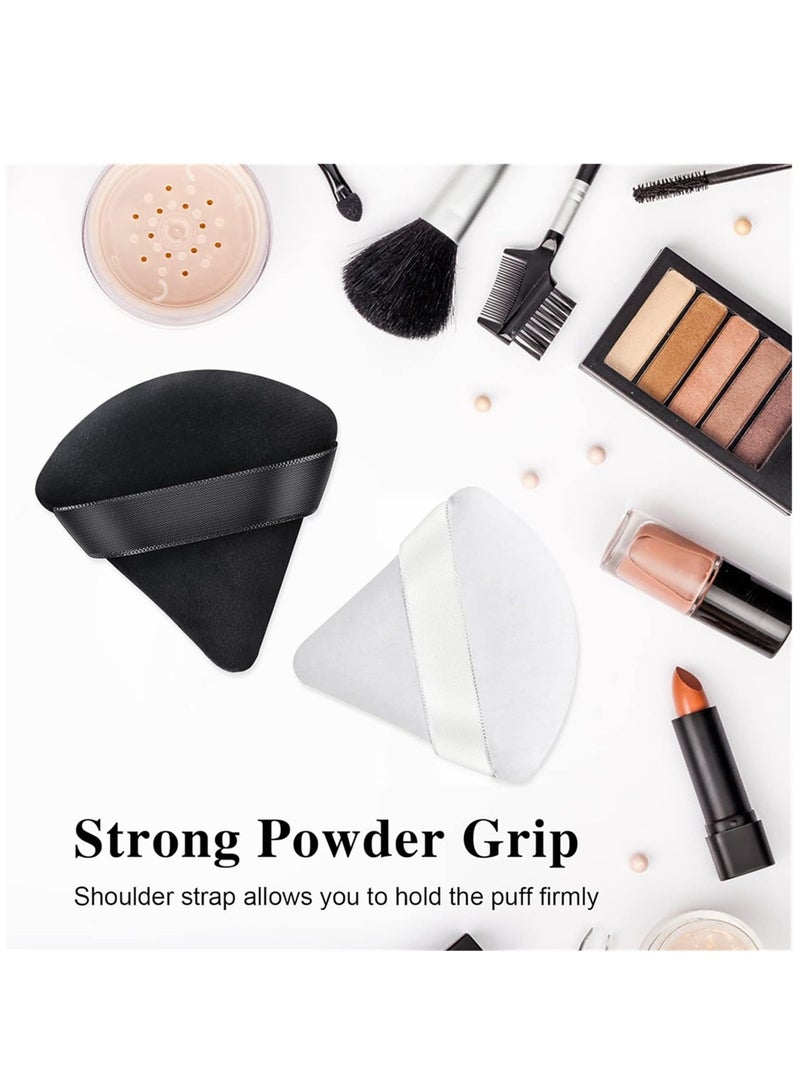 Generic 12 PCS Powder Puffs Triangle Makeup Puff Velvet Setting Puff with Handle for Loose Powder Cosmetic Foundation Wet Dry Beauty Makeup Tool  - Image 3
