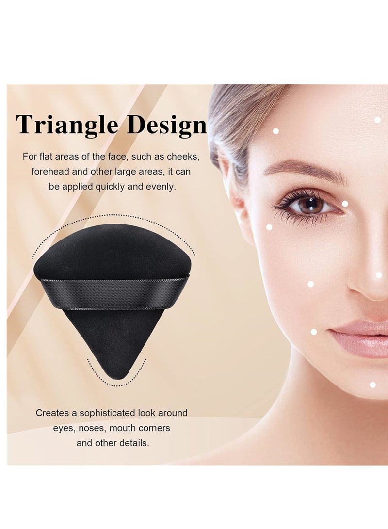 Generic 12 PCS Powder Puffs Triangle Makeup Puff Velvet Setting Puff with Handle for Loose Powder Cosmetic Foundation Wet Dry Beauty Makeup Tool  - Image 2