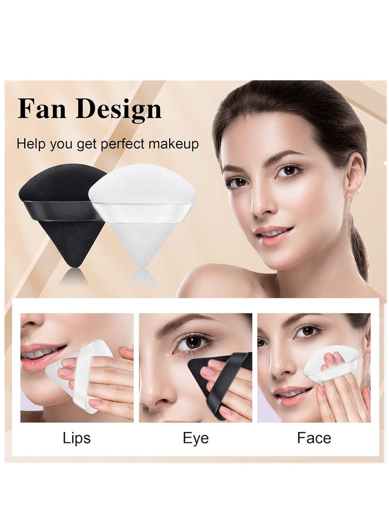 Generic 12 PCS Powder Puffs Triangle Makeup Puff Velvet Setting Puff with Handle for Loose Powder Cosmetic Foundation Wet Dry Beauty Makeup Tool  - Image 5