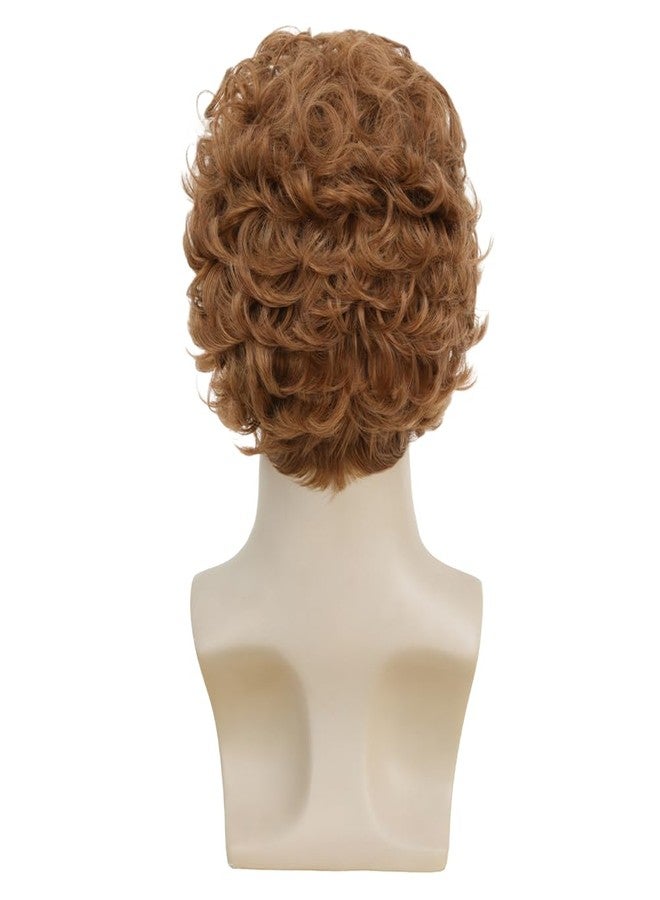 تسيسيس شعر مستعار رجالي مجعد أشقر قصير ذو طبقات كثيفة ومظهر صناعي مع فرق جانبي، مناسب لحفلات الهالوين وأزياء التنكر (أشقر). - Image 5