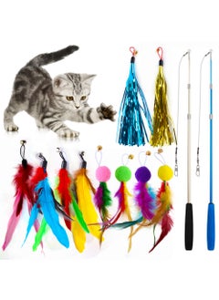 Colorful Feather Teaser Cat Toy Set with Wand No. 39 suit B88139