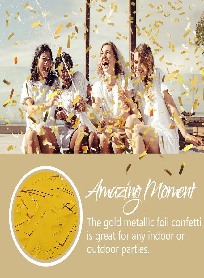 BATTIFE Confetti Wands, 7.8inch Confetti Shoot Poppers, Tissue Paper Flick Flutter Sticks for Wedding Celebrations, Anniversary, Birthday Parties, Gold (8Pack) - Image 2