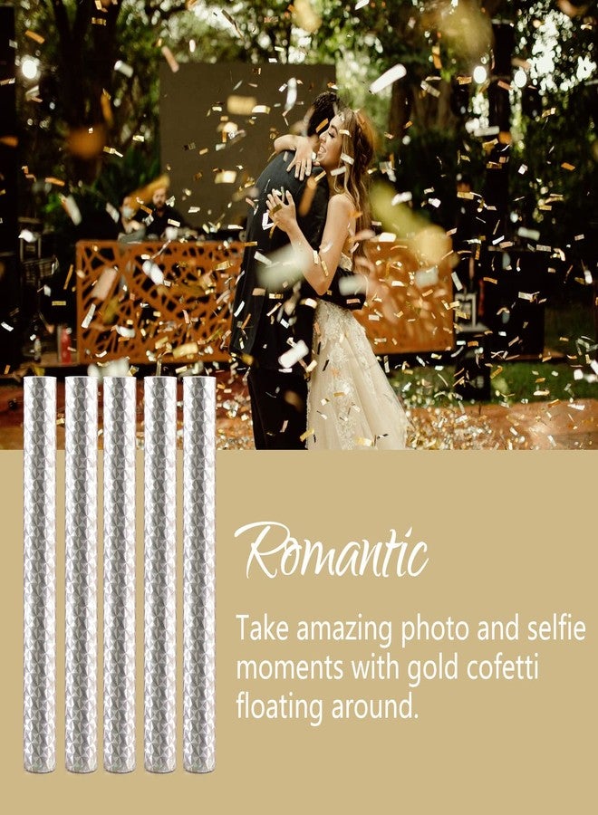 BATTIFE Confetti Wands, 7.8inch Confetti Shoot Poppers, Tissue Paper Flick Flutter Sticks for Wedding Celebrations, Anniversary, Birthday Parties, Gold (8Pack) - Image 3