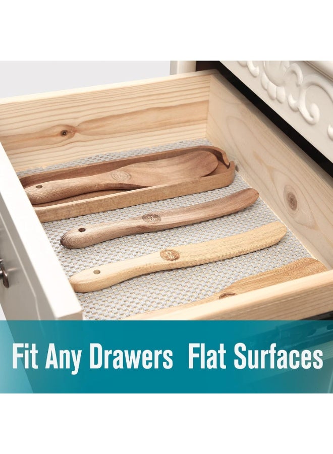 Non-Adhesive Non Slip and Grip Durable Clean Pad Full Size 30cm x 6.1m for Drawers, Shelves, Cabinets, Storage, Kitchen, Desks, Kitchenware, Ta.(30cm X 6.1m, White) - Image 2