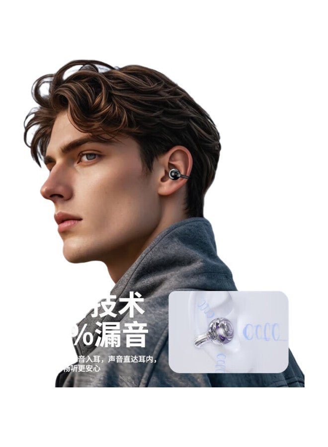 Newmine Ly31 Purple Bluetooth Earphone Clip-On Open Bone Conduction Concept Sports Running Noise Reduction Ear Clip Gaming Noise Reduction Suitable For Huawei Xiaomi - Image 1