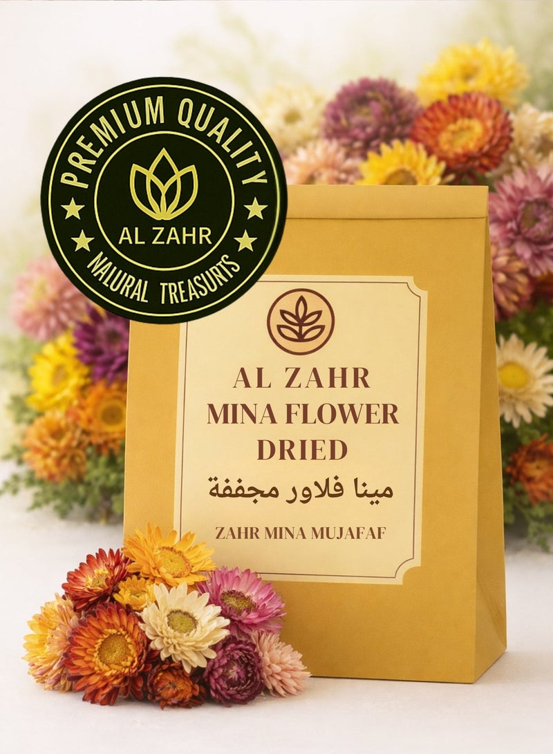 زهر زهور مينا المجففة (زهر مينا مجفف) - زهور دائمة / زهور القش (هيليكريسوم) | زهور طبيعية مجففة فاخرة للاستخدام في البستنة والزراعة العضوية والأعشاب والشاي. - Image 4