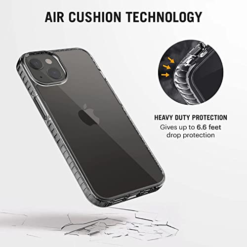 RIGGEAR Crystal Hybrid Transparent iPhone 14 Plus Back Cover Case (TPU+PC | Clear Black Bumper) - Image 4