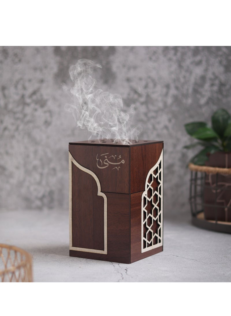 GIFT - An Incense Burner Made of Luxurious Wood with an Elegant and Distinctive Decoration and Comes with an Arabic Name - Image 1