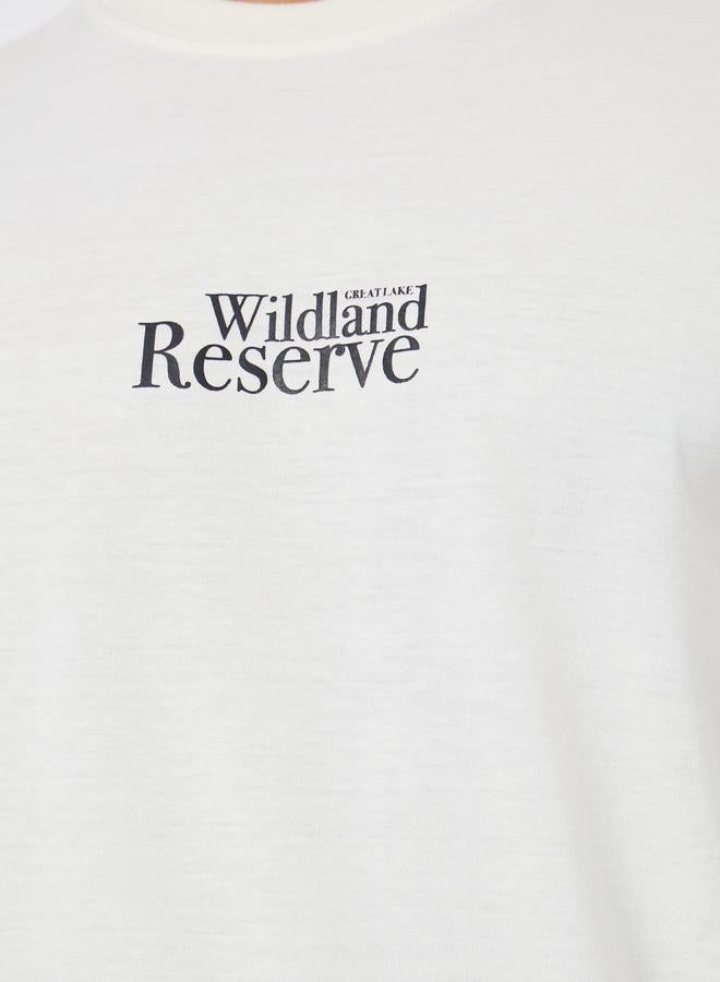 Styli Men Cream Graphic Print Oversized T-Shirt - Image 4