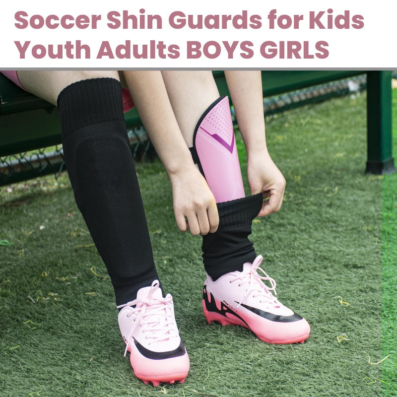 COTLIKE Soccer Shin Guards for Kids Youth Adults, Shin Guard with Ankle Protection Football Gear for 3 5 4-6 7-9 10-12 Years Old Boys Girls Men Women Espinilleras de Futol para Hombres - Image 4