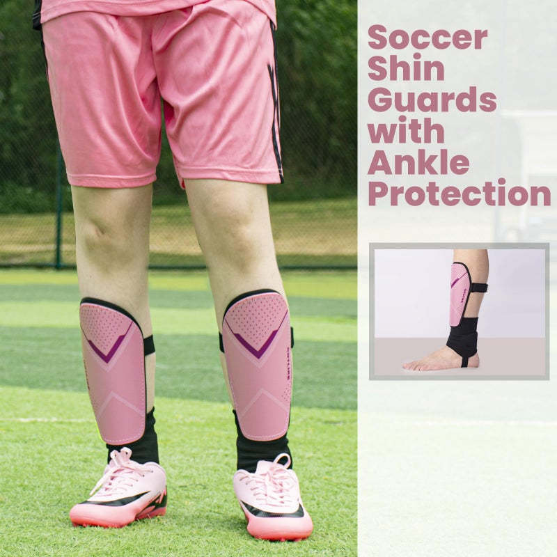 COTLIKE Soccer Shin Guards for Kids Youth Adults, Shin Guard with Ankle Protection Football Gear for 3 5 4-6 7-9 10-12 Years Old Boys Girls Men Women Espinilleras de Futol para Hombres - Image 5