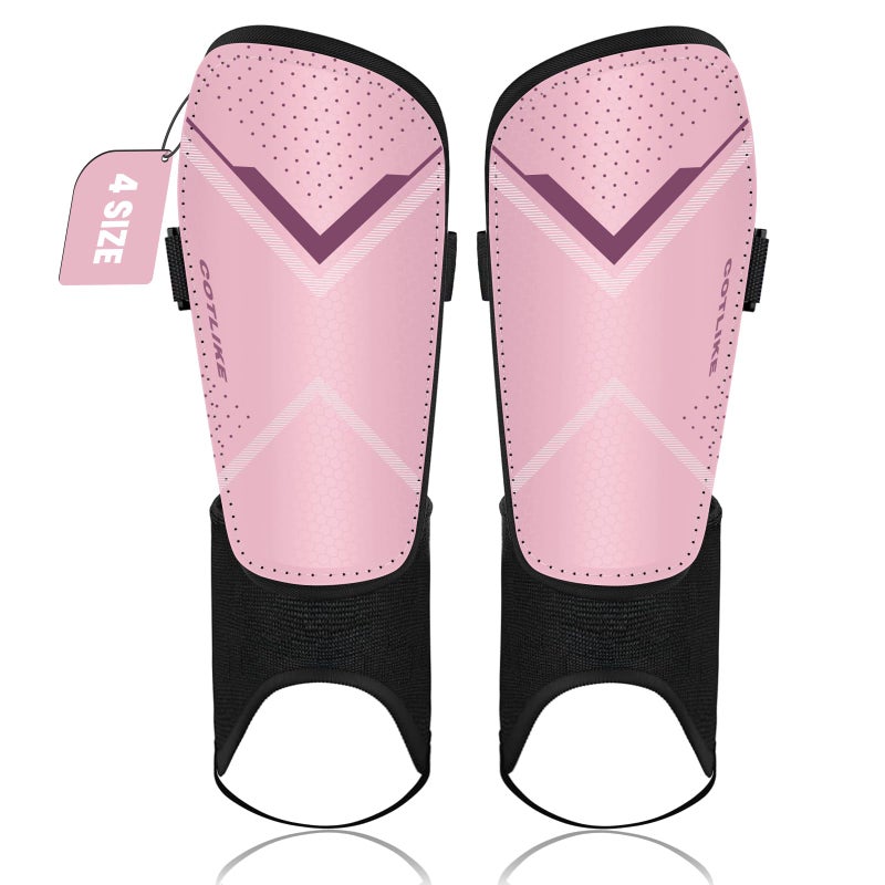 COTLIKE Soccer Shin Guards for Kids Youth Adults, Shin Guard with Ankle Protection Football Gear for 3 5 4-6 7-9 10-12 Years Old Boys Girls Men Women Espinilleras de Futol para Hombres - Image 1