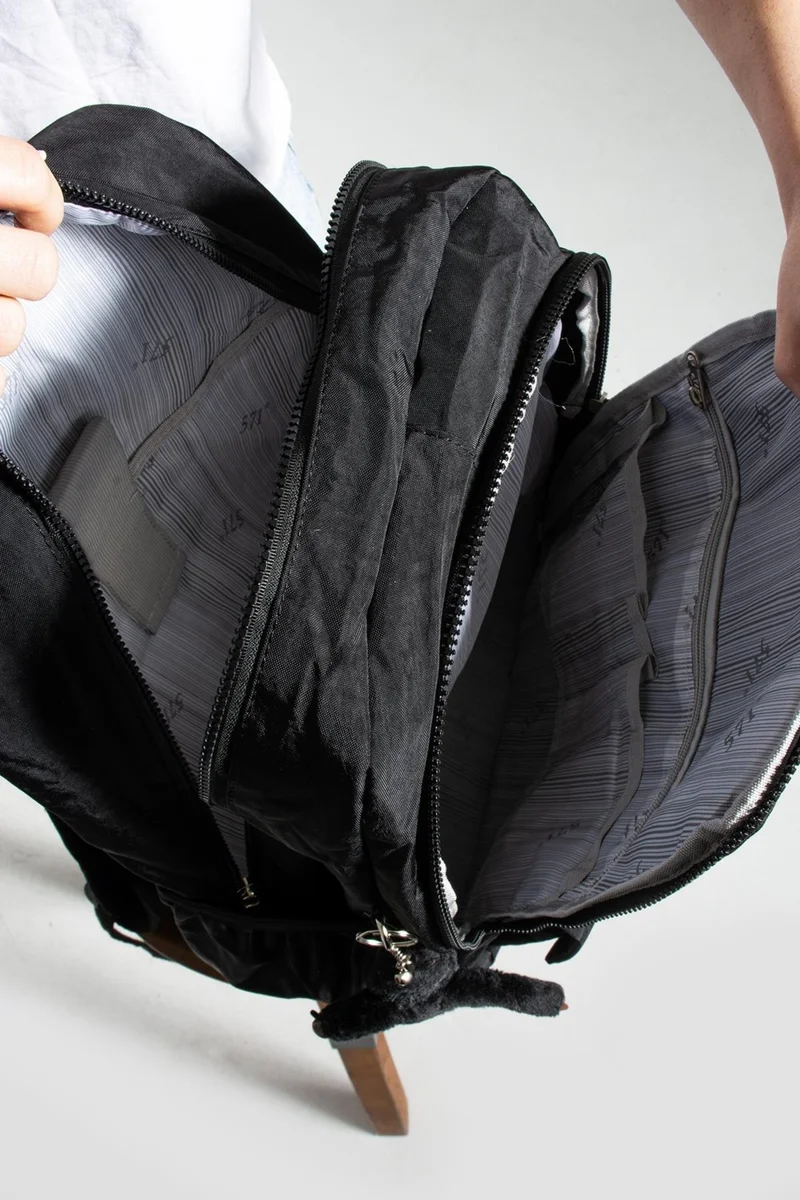دومينو Crinkle Waterproof Large Size Black Clinkir Backpack/laptop Travel School Bag 15.6 High School