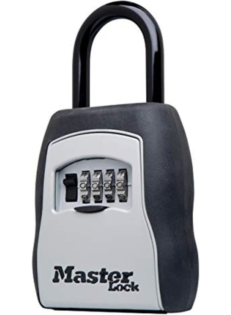 Master Lock Key Lock Box, Outdoor Lock Box for House Keys, Portable combination Lockbox Resettable Code, 5400EC, Black - Image 1