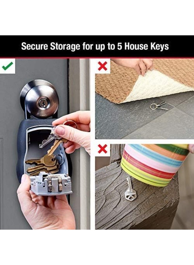 Master Lock Key Lock Box, Outdoor Lock Box for House Keys, Portable combination Lockbox Resettable Code, 5400EC, Black - Image 4