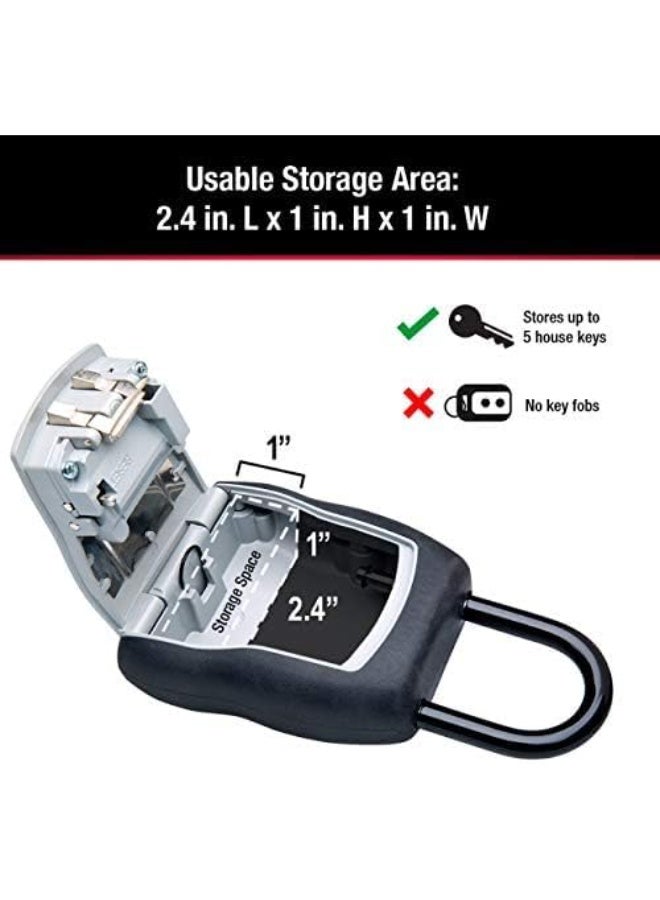 Master Lock Key Lock Box, Outdoor Lock Box for House Keys, Portable combination Lockbox Resettable Code, 5400EC, Black - Image 2