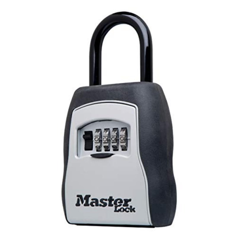 Master Lock Key Lock Box, Outdoor Lock Box for House Keys, Portable Combination Lockbox Resettable Code, 5400EC, Black - Image 1