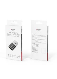 Yesido Yesido GS09 Connector Adapter Type-C to USB Mini Aluminum Alloy Data Transfer Super Fast Charging 2.0A OTG Adapter - Black  - Image 1