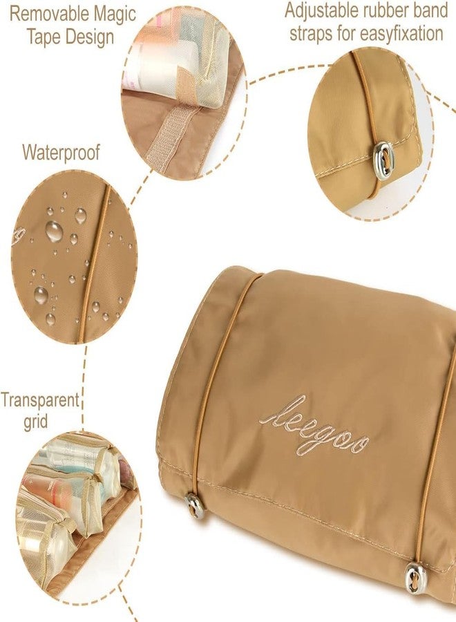 Rabbonix 4 in 1 Makeup Pouch Detachable Toiletry Bag for Travels Cosmetic Organizer for Women | Khaki | Pack of 01 - Image 3