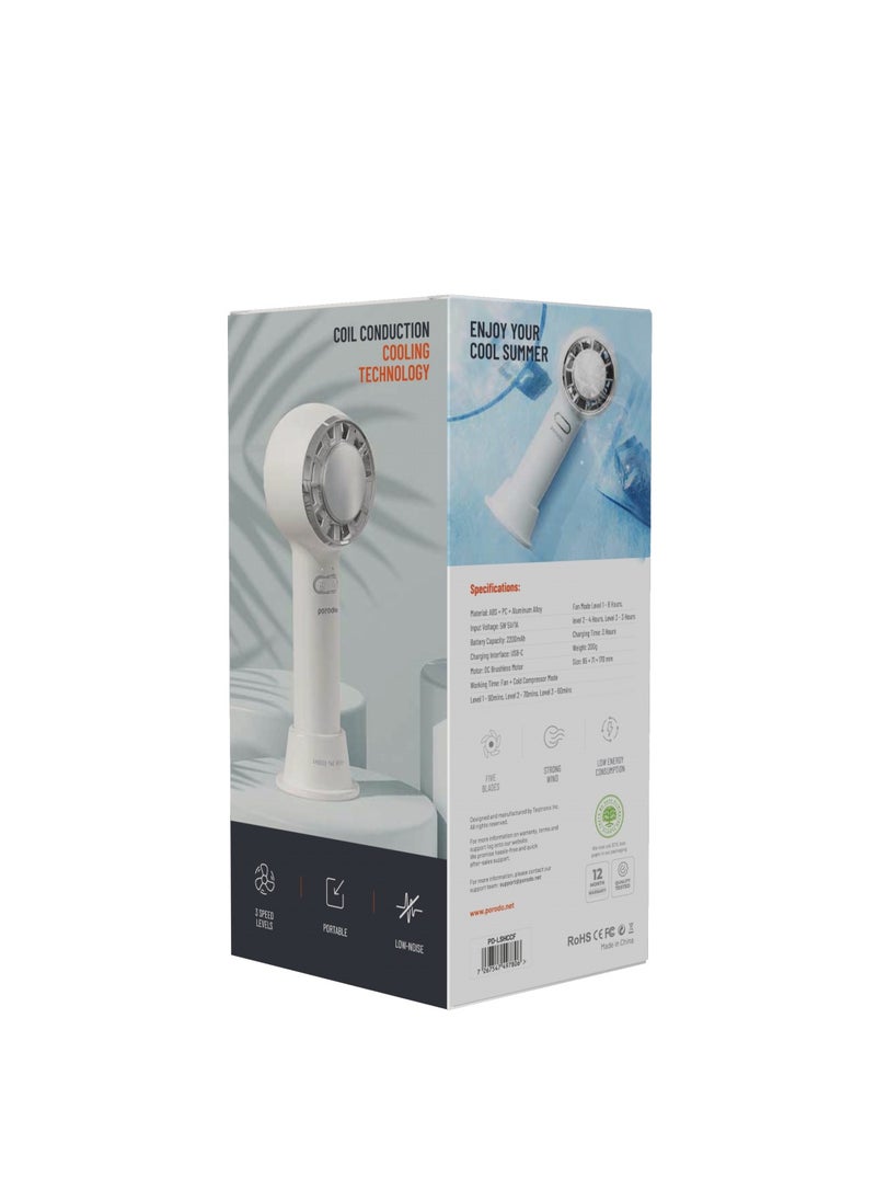 LifeStyle Mini Portable Handheld Turbo Fan with Cold Compress 5W 2200mAh - White - pzsku/Z0F20EE9D69D28BD1C618Z/45/_/1720784741/2c0d1439-b2e3-4cea-83fb-f444558eb671