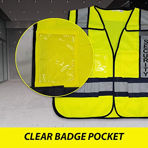 ViewBrite Safety VIEWBRITE Reflective (Class 2) Security Vest Lime Green - 5 Point Breakaway High Visibility Yellow Safety Vest - Image 5