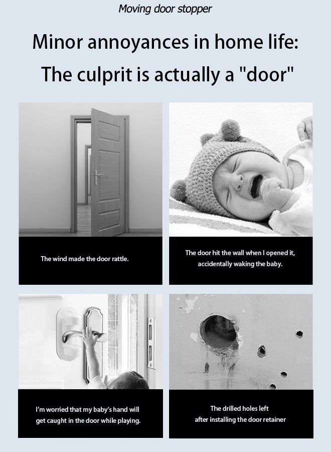 4 Pcs Door Stoppers for Bottom of Door TPR Rubber Door Stopper Wedge Anti Slip, Control The Size of The Door Gaps and Prevent The Lock-Outs (gray) - Image 3