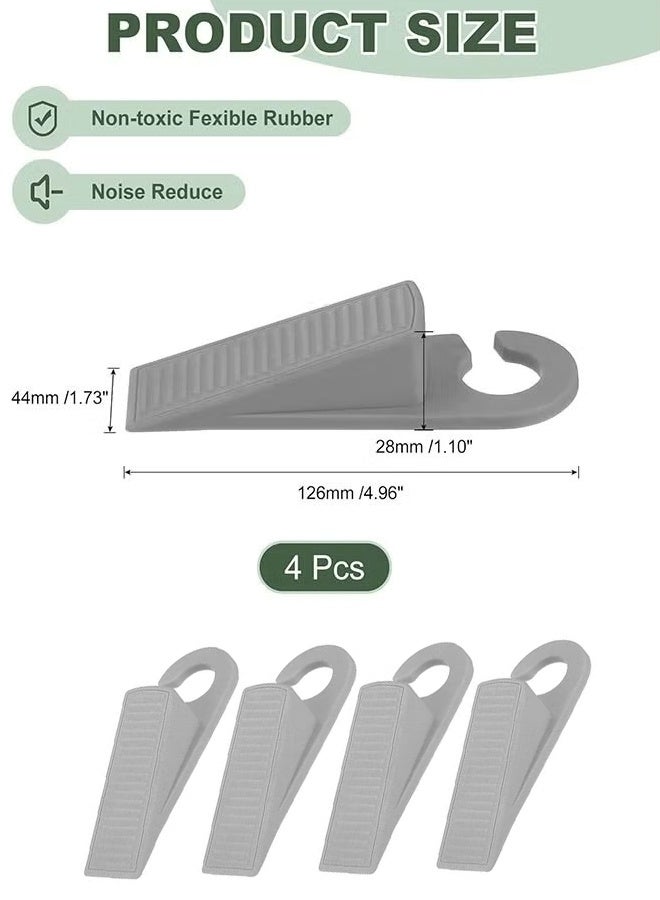 4 Pcs Door Stoppers for Bottom of Door TPR Rubber Door Stopper Wedge Anti Slip, Control The Size of The Door Gaps and Prevent The Lock-Outs (gray) - Image 5