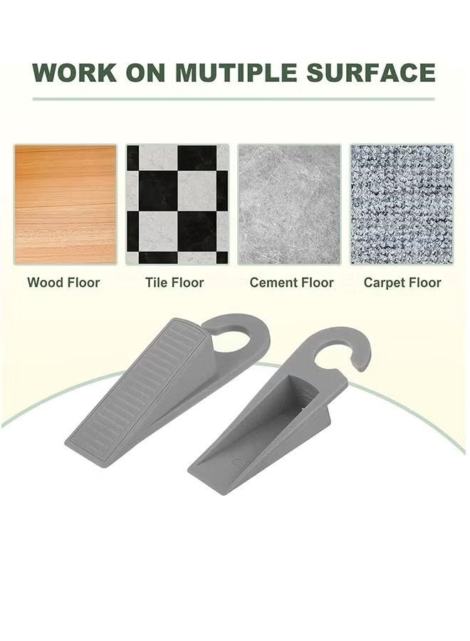 4 Pcs Door Stoppers for Bottom of Door TPR Rubber Door Stopper Wedge Anti Slip, Control The Size of The Door Gaps and Prevent The Lock-Outs (gray) - Image 4