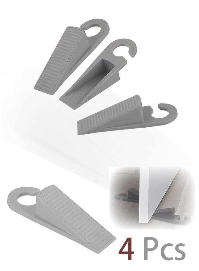 4 Pcs Door Stoppers for Bottom of Door TPR Rubber Door Stopper Wedge Anti Slip, Control The Size of The Door Gaps and Prevent The Lock-Outs (gray) - Image 1