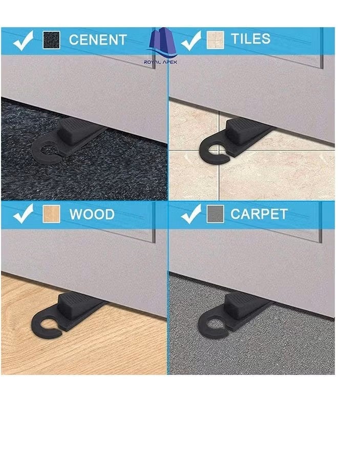 4 Pcs Door Stoppers for Bottom of Door TPR Rubber Door Stopper Wedge Anti Slip, Control The Size of The Door Gaps and Prevent The Lock-Outs (gray) - Image 2