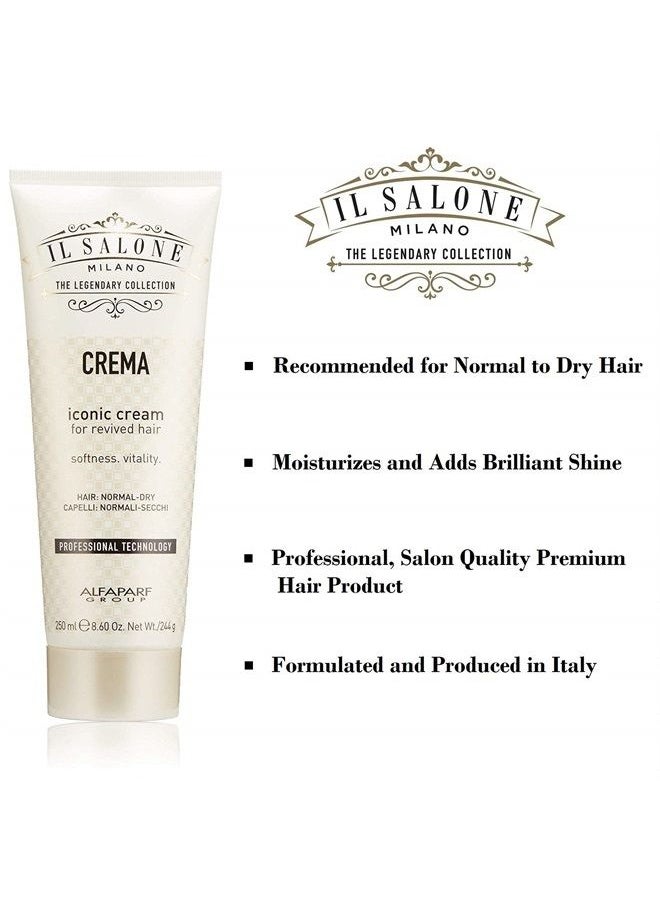 Il Salone Milano The Legendary Collection Alfaparf Group - Il Salone Milano Professional Iconic Cream Mask for Normal to Dry Hair - Deep Conditioning Cream - Moisturizes and Adds Shine - 8.55 Oz. / 250ml - Image 1
