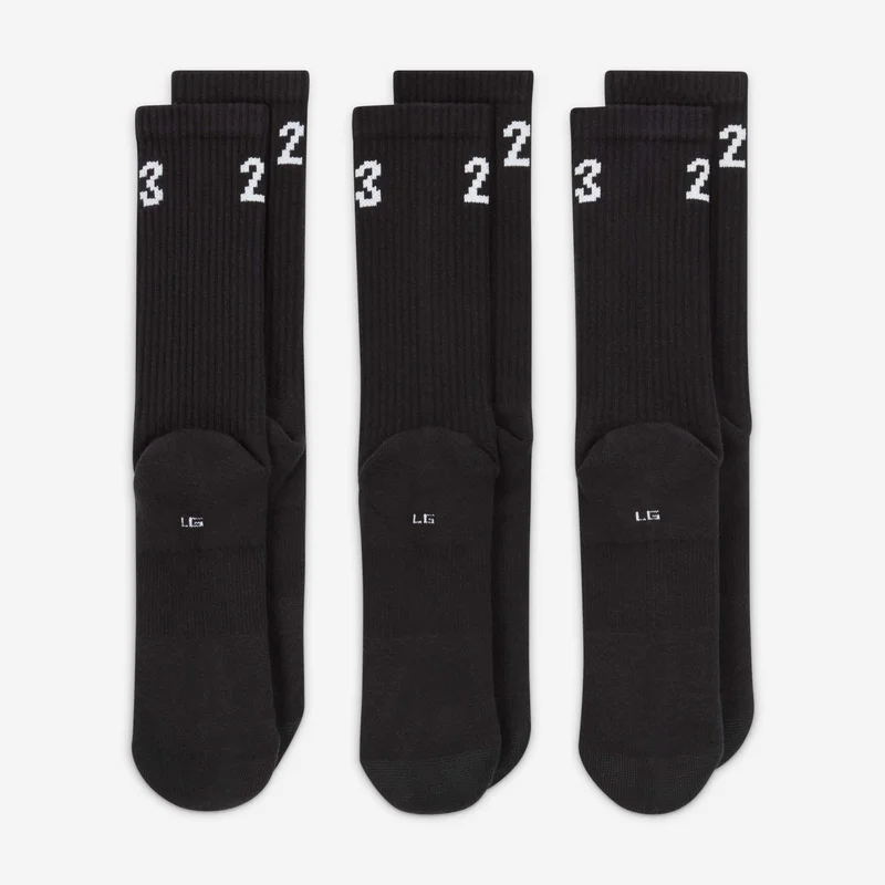 Jordan Black Essentials Crew Socks (3 Pairs)  | Best Price UAE