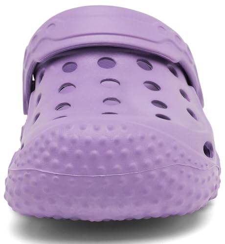 INMINPIN Kids Girls Boys Clogs Garden Shoes Toddler Slides Sandals Children Water Shower Beach Pool Slippers Indoor Outdoor,Big Kid 3,Purple - Image 5