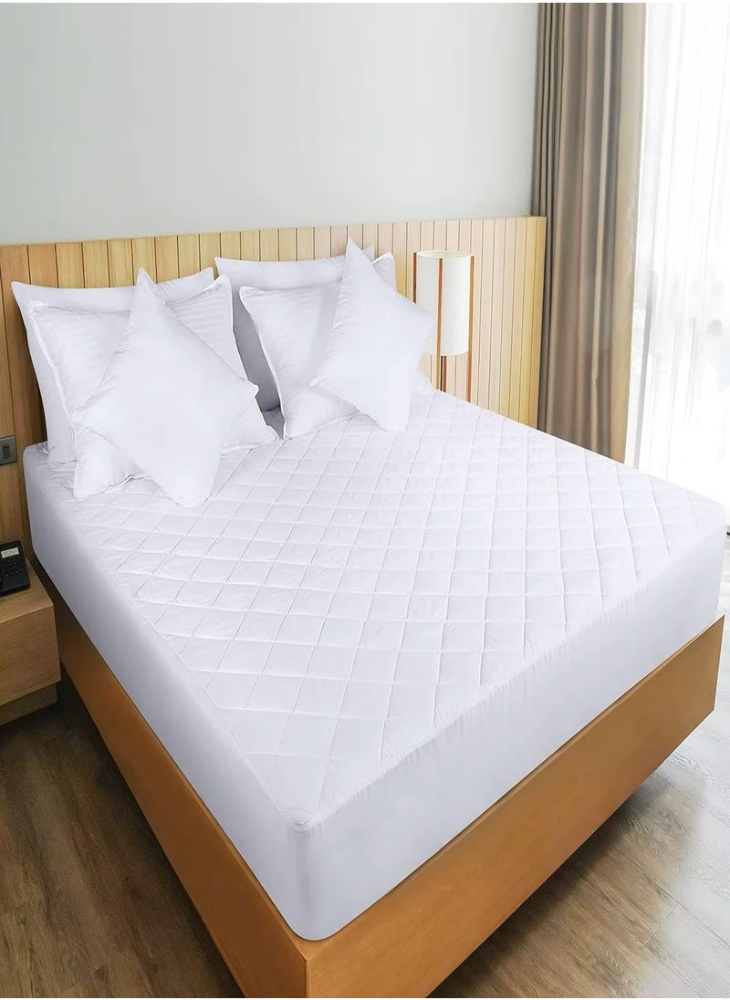 MAXQON Mattress Protector Cotton Soft Quilted, 100%Waterproof, King/Queen/Double/Single Sizes, Color White  - Image 1