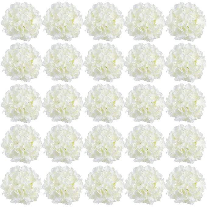 30 PCS 8 INCH BIG SILK HYDRANGEA HEADS ARTIFICIAL FLOWERS HEADS WITH STEMS FAKE HYDRANGEA FLOWERS FOR DCOR