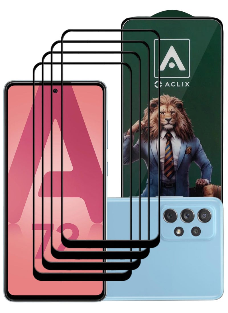 ACLIX 4 Pieces Antistatic ESD Dustproof Premium Quality High Definition Tempered Glass Screen Protector Designed For Samsung Galaxy A72 - Image 1