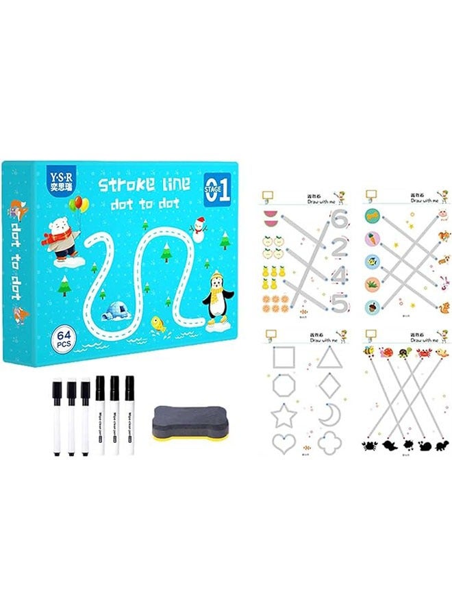 general Pen control training and calligraphy, learning to write line drawing workbooks, handwriting and drawing training, early education fun children's toys - Image 1