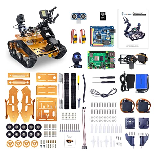 XiaoR Geek Raspberry Pi Smart WiFi Robot Car Kit, with 2DOF Hd Camera 4DOF Robotic Arm Tank Chassis Kit, Remote Control Programmable AI Vehicle Toy Controlled by Android/iOS App PC - Image 5